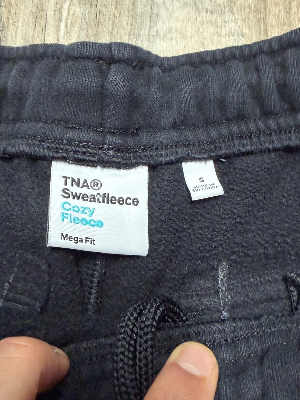 TNA Black Sweatfleece Cozy Fleece Bottoms